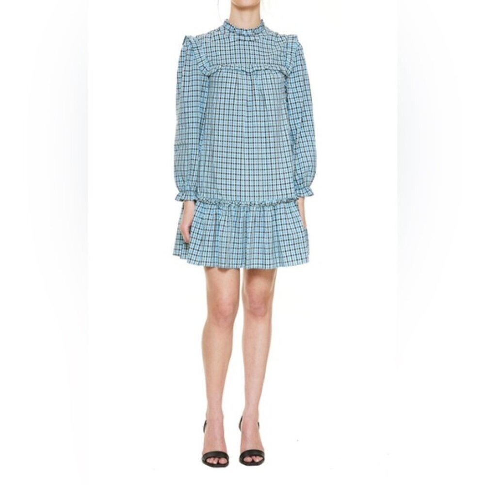 Rixo Elena Checked Print Mini Dress xxs